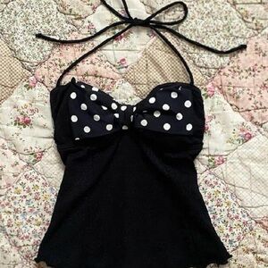 Black Polka Dot Women's Tank Top